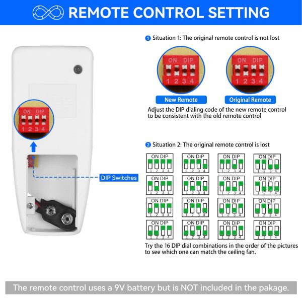 80R Ceiling Fan Remote for 53T