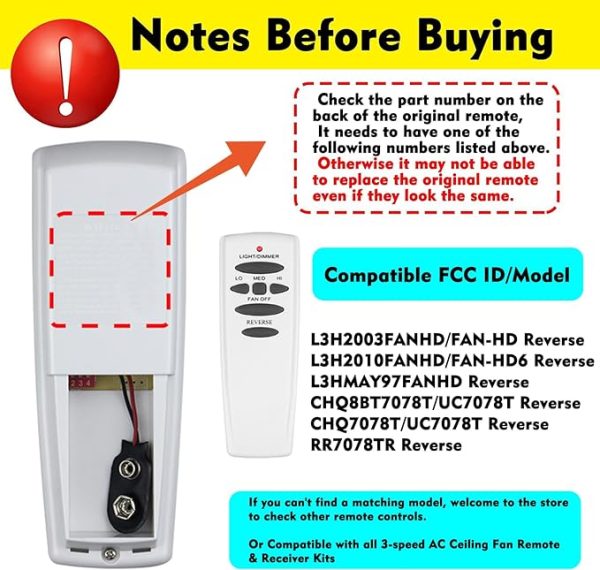 80R Ceiling Fan Remote for HD6R